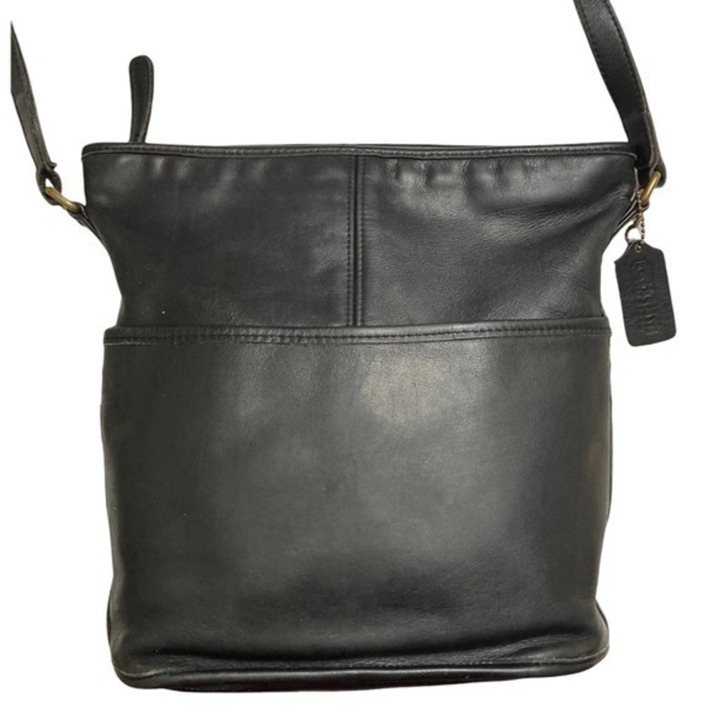 Coach black leather vintage bleeker bag